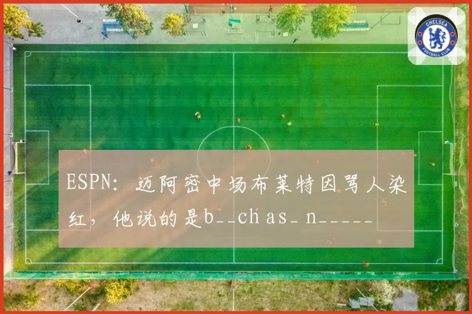 ESPN：迈阿密中场布莱特因骂人染红，他说的是b__ch as_ n_____